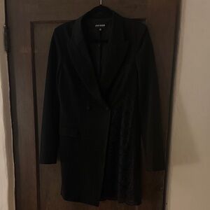 Steve Madden Black Women's Blazer with Lace Detail